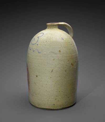 Kannu, c. 1886-1905 (suolalasitettu kivitavara koboltilla) tekijältä Hendrik Voogd