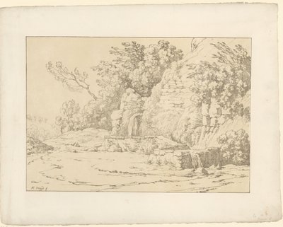 Kalliot altailla Tentamina Lithographica (sarjan nimi) Italian maisemat (sarjan nimi) tekijältä Hendrik Voogd