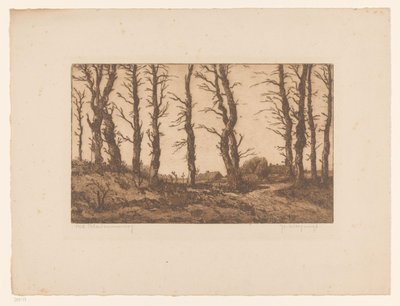 Oud Blaricummerweg (alkuperäinen nimi esineessä) tekijältä Hendrik Weegewijs (signed by artist)