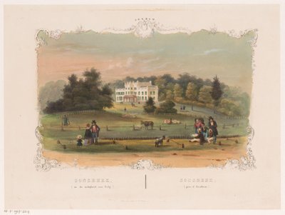 Näkymä Sonsbeekin kartanolle Sonsbeek (lähellä Velp) (otsikko esineessä) Arnhem (sarjan nimi esineellä) tekijältä Hendrik Wilhelmus Last (attributed to)