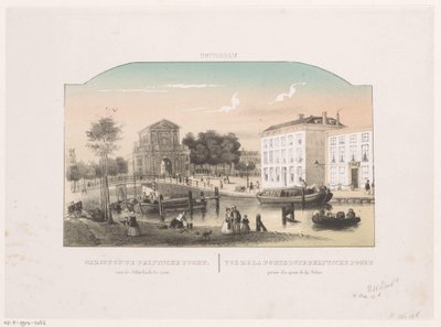 Näkymä Delftse Poortille Rotterdamissa Näkymä Delftsche Poortille, nähtynä Schiekadesta (otsikko esineessä) Rotterdam (sarjan nimi esineellä) tekijältä Hendrik Wilhelmus Last (attributed to)