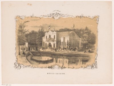 Näkymä Arnhemin konserttisalille Musis sacrum (otsikko esineessä) Arnhem (sarjan nimi esineellä) tekijältä Hendrik Wilhelmus Last (attributed to)
