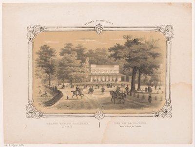 Seura Haarlemmerhoutissa Haarlemissa Näkymä den Houtin yhteiskuntaan (otsikko esineessä) Haarlem ja ympäristö (sarjan nimi esineellä) tekijältä Hendrik Wilhelmus Last