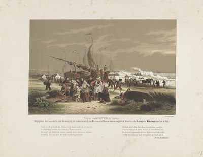 Rantakohtaus surevien kalastajien vaimojen kanssa, 1868 tekijältä Hendrik Wilhelmus Last