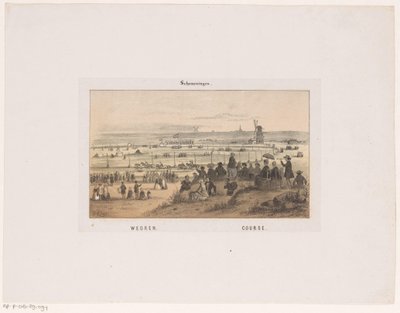 Kisa Scheveningenissä 3. elokuuta 1846. Kilpa, kenttä (nimi esineessä) Muistoja Scheveningenistä (sarjan nimi) tekijältä Hendrik Wilhelmus Last