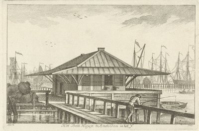 Bothuisje Amsterdamissa IJ:ssä (otsikko esineessä) tekijältä Hendrik van Hilten