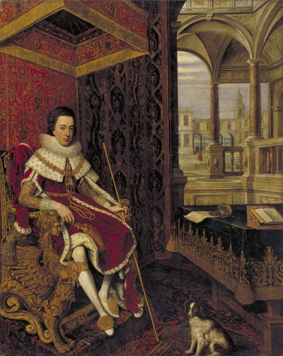Charles I (1600-1649), kun Walesin prinssi tekijältä Hendrik van II Steenwijck