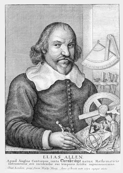 Elias Allen (n. 1588-1653) kaiverrus Wencelaus Hollar (1607-77) (bw kuva) tekijältä Hendrik van der, the younger Borcht