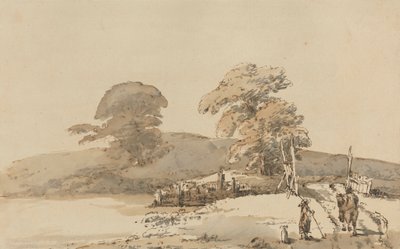Maisema sillan kanssa tekijältä Heneage Finch fourth Earl of Aylesford