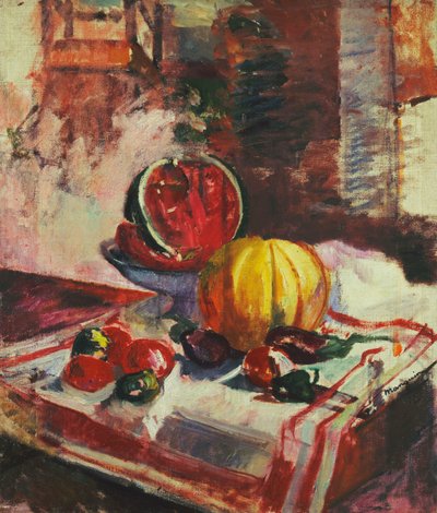 Asetelma vesimelonin kanssa; Nature morte a la Pasteque tekijältä Henri Charles Manguin