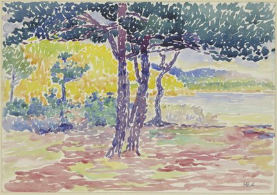 Meren rannat (Etelä-Ranska) (akvarelli paperille) tekijältä Henri-Edmond Cross