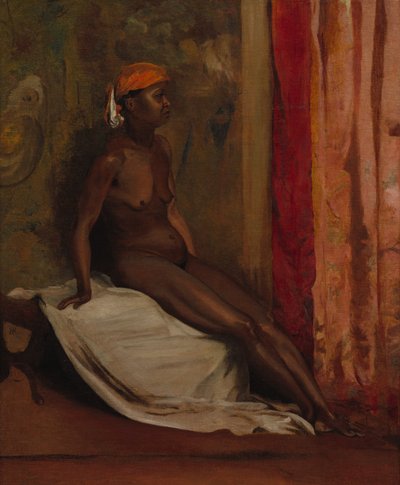 Istuva afrikkalainen nainen tekijältä Henri Alexandre Georges Regnault