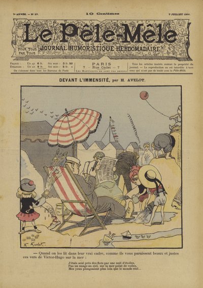 Limmensiitin edessä. Le Pele-Mele -lehden kuvitus, 1901. tekijältä Henri Avelot