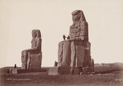 Thebes, Colosses de Memnon (Thebes, Memnonin kolossit), 1870-luku (kuva) tekijältä Henri Béchard