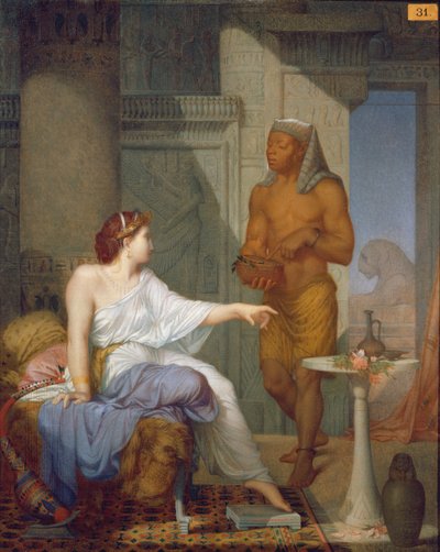 Cleopatra ja hänen orjansa (öljy kankaalle) tekijältä Henri Blaise Francois Dejussieu