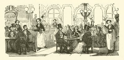 The Coffee-House Waiter (kaiverrus) tekijältä Henri Bonaventure (after) Monnier