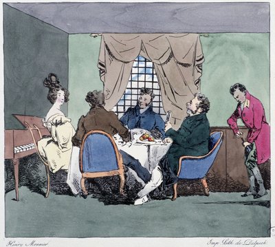 Konkurssit - teoksessa "Entisesti ja tänään" Henri Monnier, toim. Delpech, Pariisi tekijältä Henri Bonaventure Monnier