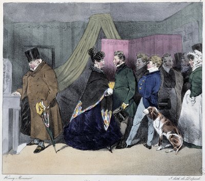Välinpitämättömyys - Henri Monnierin "" Parisian luonnoksissa"", toim. Delpech, Pariisi tekijältä Henri Bonaventure Monnier