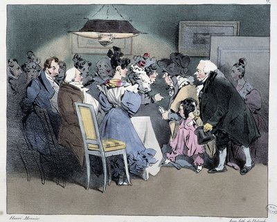 Vierailut - Henri Monnierin ”” Pariisin luonnoksissa”, toim. Delpech, Pariisi tekijältä Henri Bonaventure Monnier