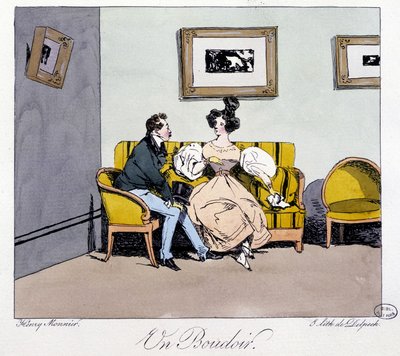 Buduaari - Henri Monnierin "" Entisesti ja tänään" -osassa, toim. Delpech, Pariisi tekijältä Henri Bonaventure Monnier