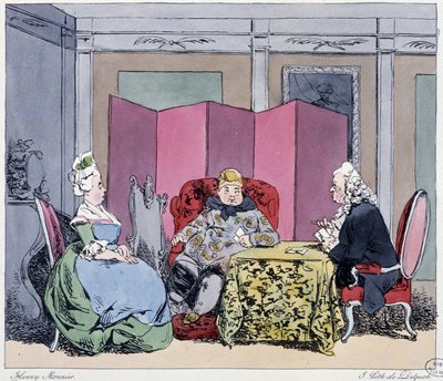 Lääkäri 1700-luvulla - Henri Monnierin teoksessa "Entisesti ja nykyään", toim. Delpech, Pariisi tekijältä Henri Bonaventure Monnier