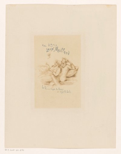 Leon Maillardin ex libris Ex libris Leon Maillard (nimi esineessä) tekijältä Henri Boutet