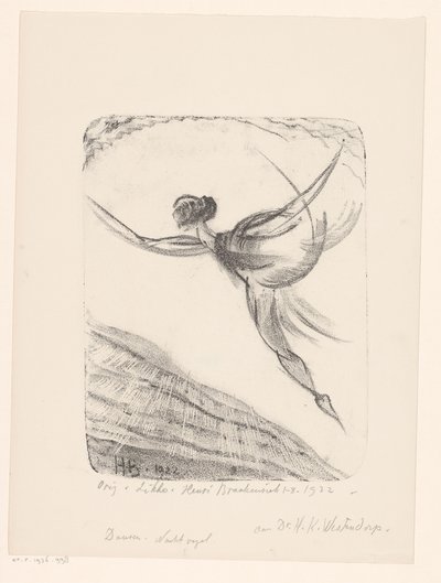 Tanssia. Yölintu (alkuperäinen nimi esineessä) tekijältä Henri Braakensiek (signed by artist)
