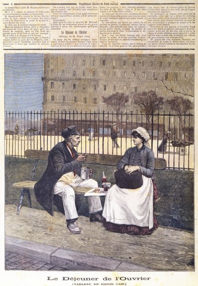 The Workers Lunch, Le Petit Journal, 1891 tekijältä Henri Cain