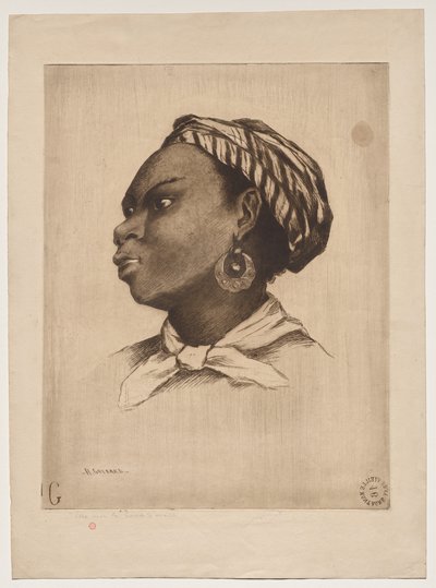Afrikkalainen nainen Eva Gonzalèsin mukaan tekijältä Henri Charles Guérard