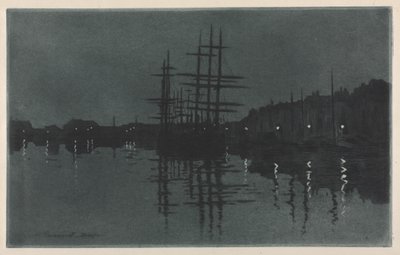 Kuun vaikutus Dieppessä, n. 1885. tekijältä Henri Charles Guérard