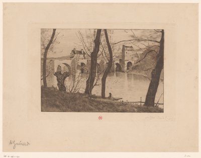 Vista del pont de Mantes-la-Joliefinnish tekijältä Henri Charles Guérard