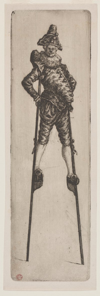 Punchinello paaluilla, n. 1888. tekijältä Henri Charles Guérard