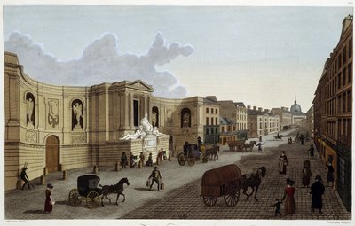 Rue de Grenellen suihkulähde, noin 1820 Courvoisier 1827:n ""Näkymissä Pariisiin"" tekijältä Henri Courvoisier-Voisin
