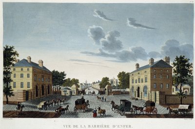 Helvetin muuri, noin 1820 - Courvoisierin "" Näkymät Pariisiin" tekijältä Henri Courvoisier-Voisin