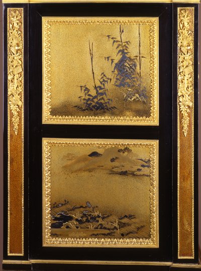 Ormolu-asennettu sihteeri Louis XVI -tyyliin (ormolu & lakka) (yksityiskohta numerosta 362838) tekijältä Henri Dasson