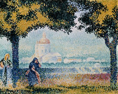 Santa Maria degli Angelin kirkko lähellä Assisia, 1909. tekijältä Henri Edmond Cross