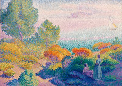 Kaksi naista rannalla, Välimeri tekijältä Henri Edmond Cross