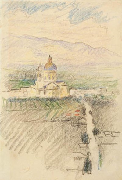 Näkymä Santa Maria degli Angelille lähellä Assisia tekijältä Henri Edmond Cross