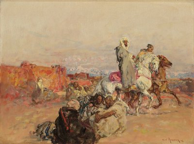 Ryhmä pohjoisafrikkalaisia ratsumiehiä tekijältä Henri Emilien Rousseau