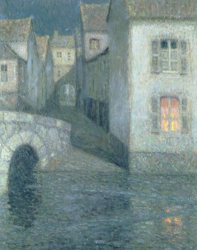 Taloja joen rannalla, Chartres, 1929 tekijältä Henri Eugene Augustin Le Sidaner