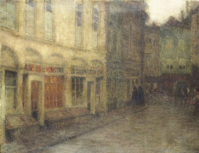 Square Ypresissä, hämärässä, n. 1898 (öljy kankaalle) tekijältä Henri Eugene Augustin Le Sidaner