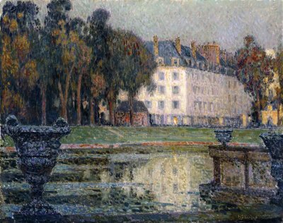 Neptunuksen suihkulähde hämärässä tekijältä Henri Eugene Augustin Le Sidaner