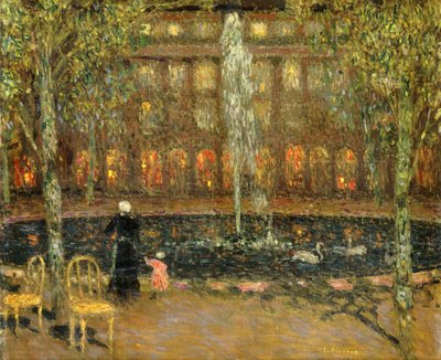 Lampi Palais Royalissa; Kuninkaanlinnan allas tekijältä Henri Eugene Augustin Le Sidaner