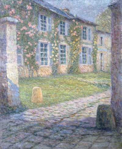 Rose House Versaillesissa; Vaaleanpunainen talo Versaillesissa tekijältä Henri Eugene Augustin Le Sidaner