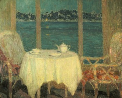 Terassi St. Tropezin lahden edessä tekijältä Henri Eugene Augustin Le Sidaner
