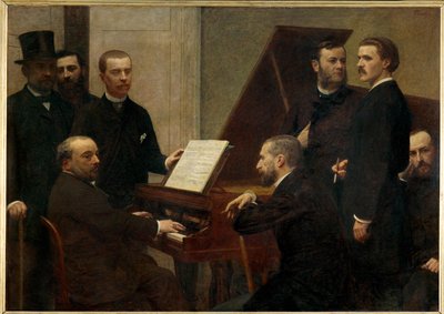 Autour du piano, vasemmalta: Adolphe Jullien, Arthur (maalaus kankaalle). tekijältä Henri Fantin-Latour