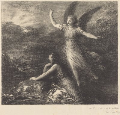 Debyytti teoksesta "Paratiisi ja peri" (2. laatta) tekijältä Henri Fantin-Latour
