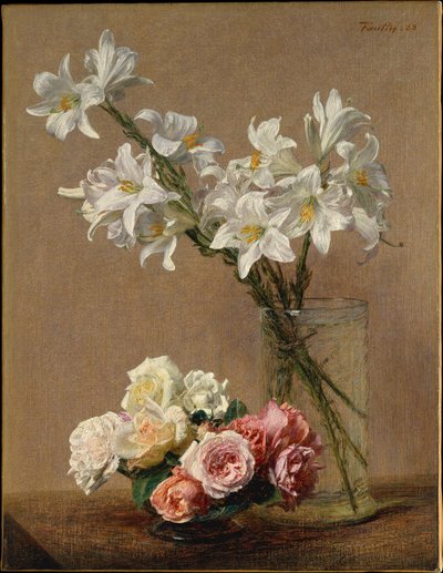 Ruusuja ja liljoja tekijältä Henri Fantin-Latour