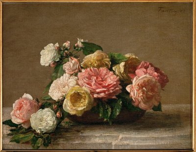 Ruusuja kulhossa tekijältä Henri Fantin-Latour