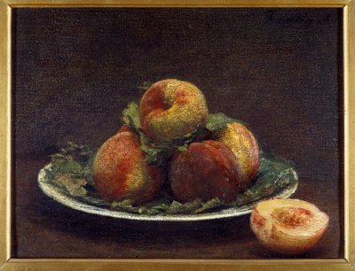 Peches lautanen Henri Fantin Latourin maalaus (Fantin-Latour tekijältä Ignace Henri Jean Fantin Latour